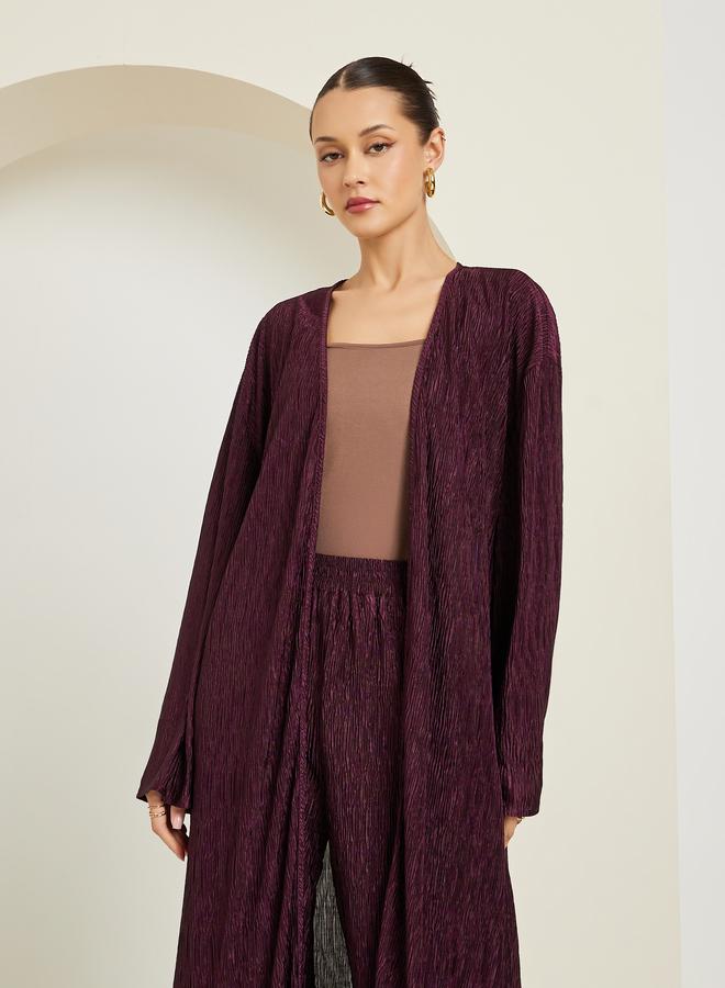 ستايلي كيمونو طويل بليسيه بقصة عادية - Image 1